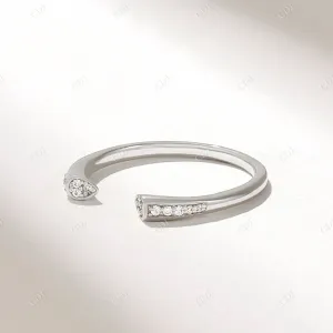 0.07CTW Round Cut CVD Diamond open Cuff Band