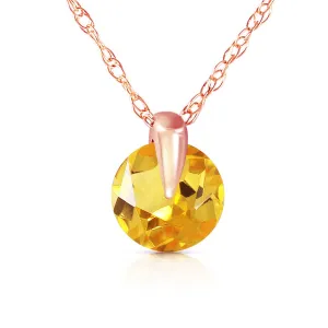 0.8 Carat 14K Solid Rose Gold Sundisk Citrine Necklace