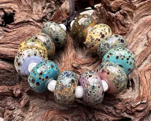 12 Organic Harmony Lampwork Beads Set SRA