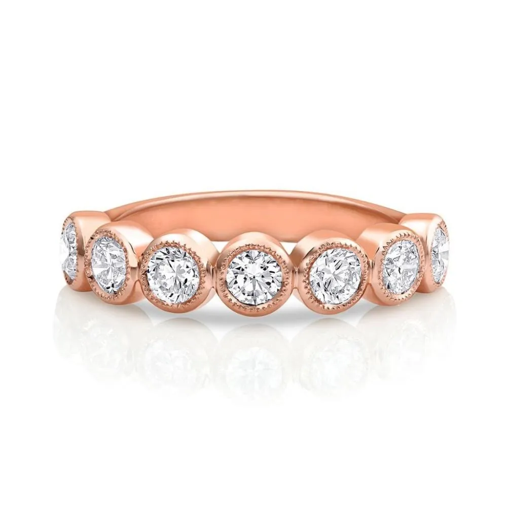 18kt Rose Gold 1.08ctw Round Brilliant Diamond Half Band