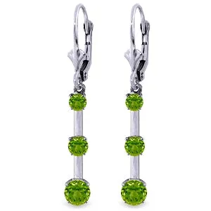 2.5 Carat 14K Solid White Gold Seagulls Peridot Earrings