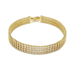 4 Rows Venetian Bracelet CZ (14K)