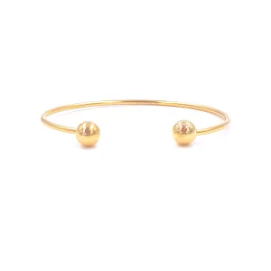 Ashley Gold Stainless Steel Single End Ball Bangle Bracelet