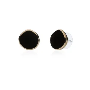 Black Circle Glass Beaded Small Stud Earrings