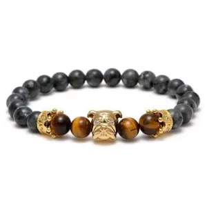 Bulldog Millionaire Natural Stone Beaded Bracelet