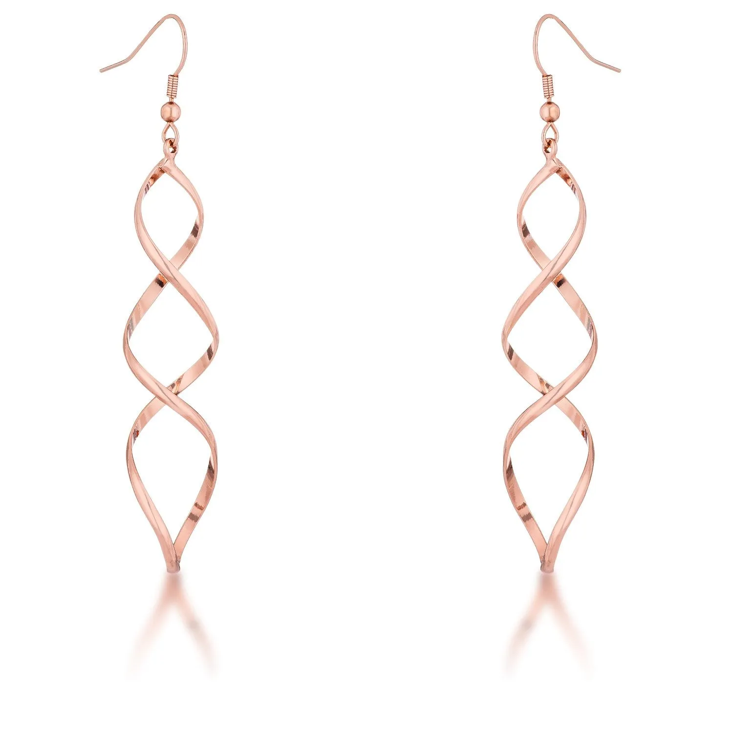 Casilda Rose Gold Twist Dangle Earrings