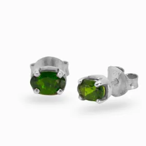 Chrome Diopside Stud Earrings