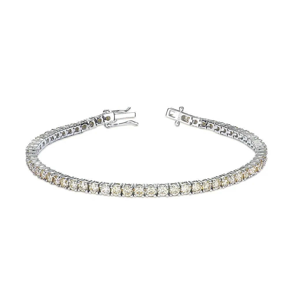 Classic Four Prong Champagne Moissanite Tennis Bracelet