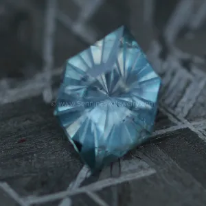 Color Changing Montana Sapphire 2.5 carat Hexagon -  Precision Cut, 9.7x6.2mm