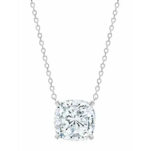 CRISLU Bliss Cushion Cut Necklace finished in  Platinum  Finish  or Finished in 18KT Gold