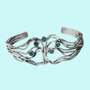 Cuff Bracelet made of sterling silver featuring the Tree of Life