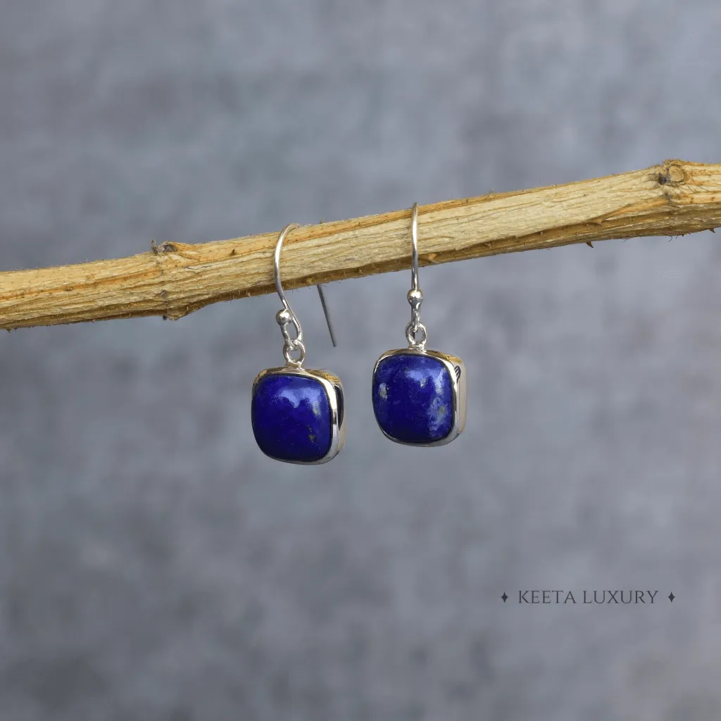 Cushion Conquer - Lapis Earrings