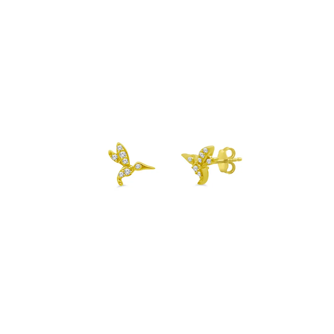 Diamond Hummingbird Stud