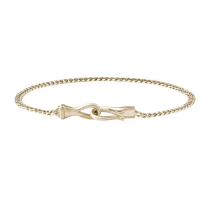 Fish Hook Cuban Chain Bracelet in Gold