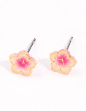 Gold Mini Frangipani Stud Earrings