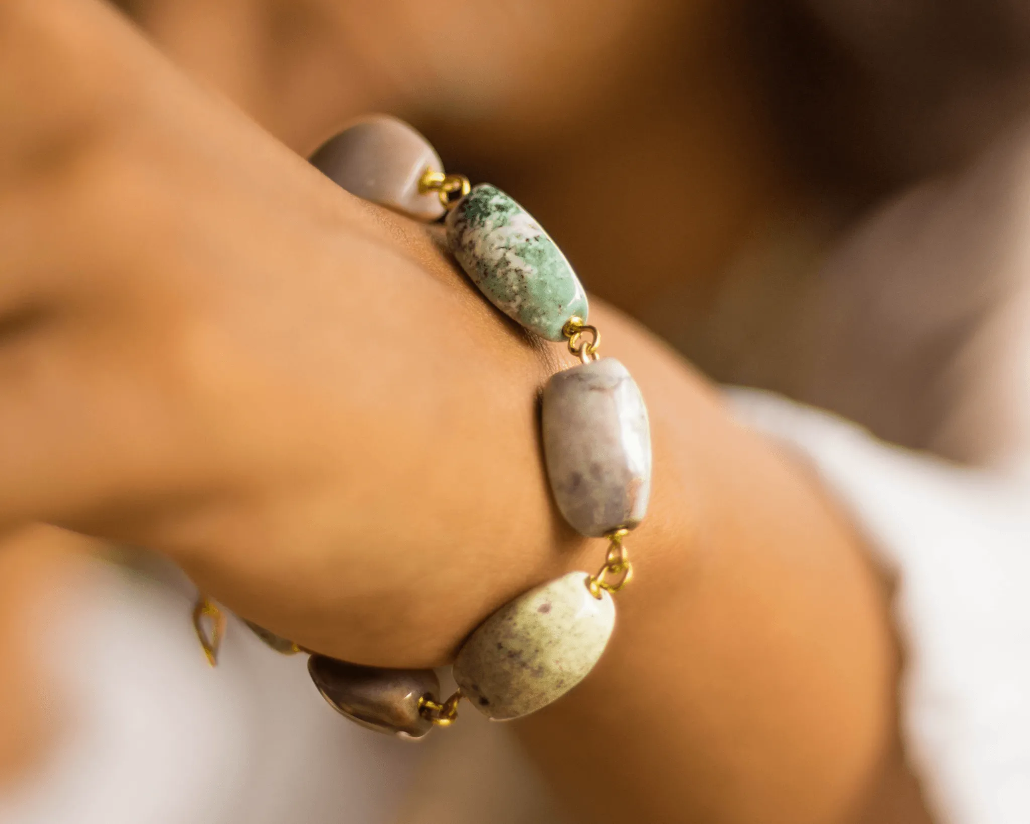 Green Jasper & Pink Jasper Bracelet