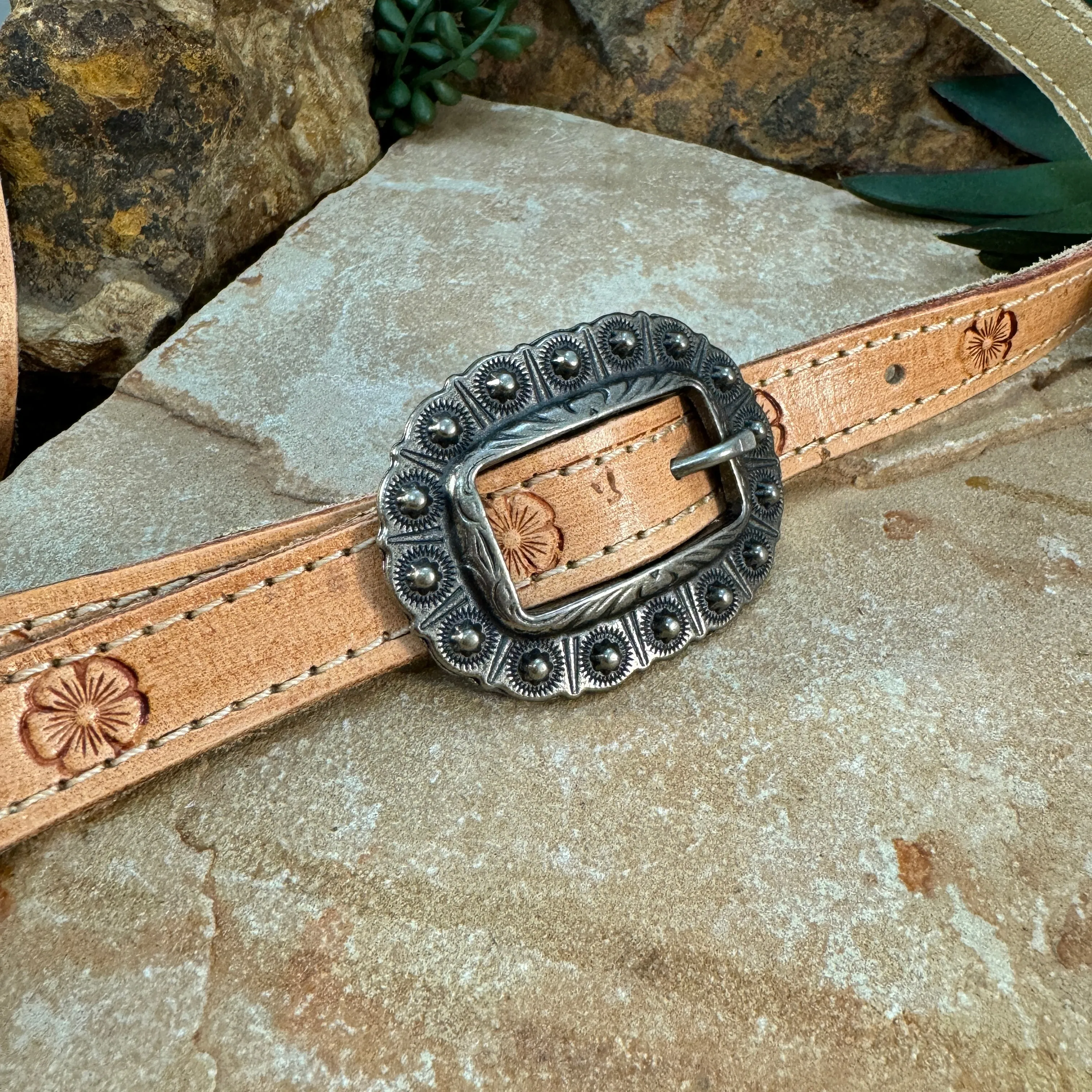 Hand Tooled 'Prescott Flowers' Leather Crossbody Purse by Stephen Vaughn Leatherworks