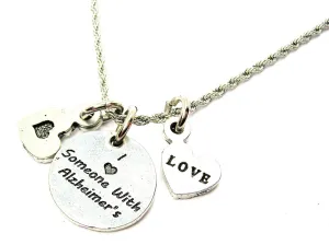 I Love Someone With Alzheimer's Stainless Steel Rope Chain Necklace