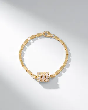 Infinite Triple Row Diamond Thick Block-Chain Bracelet