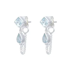 Kalani Sterling Silver Blue Topaz Stud Earrings