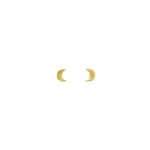 Koa Crescent Moon Studs