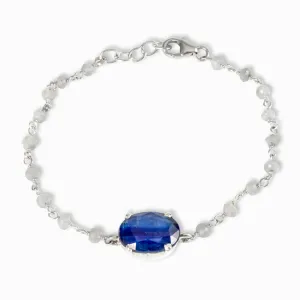 Kyanite and Rainbow Moonstone Bracelet