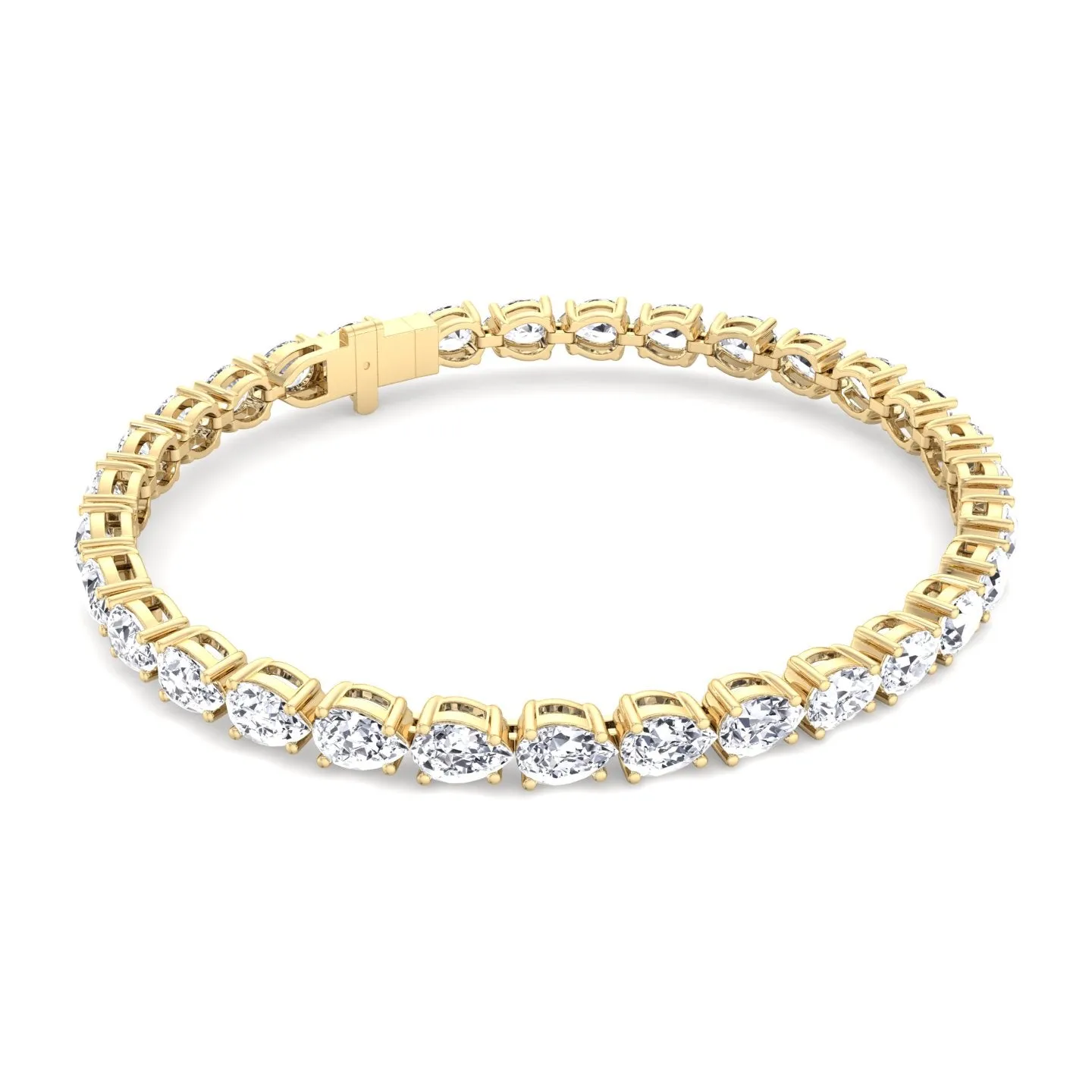 Liria - (13.70Ct T.W) Pear Shape East To West Tennis Bracelet