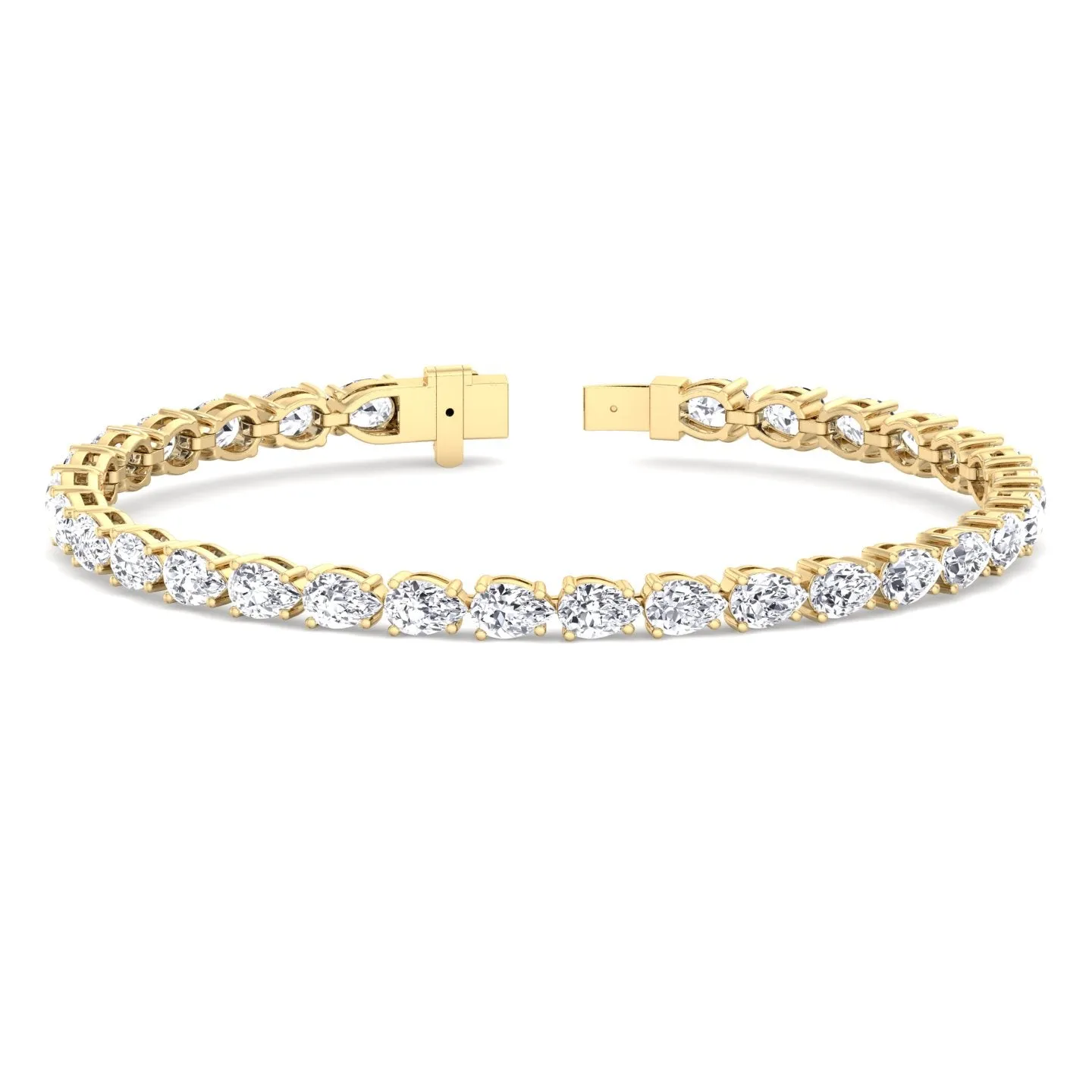 Liria - (13.70Ct T.W) Pear Shape East To West Tennis Bracelet