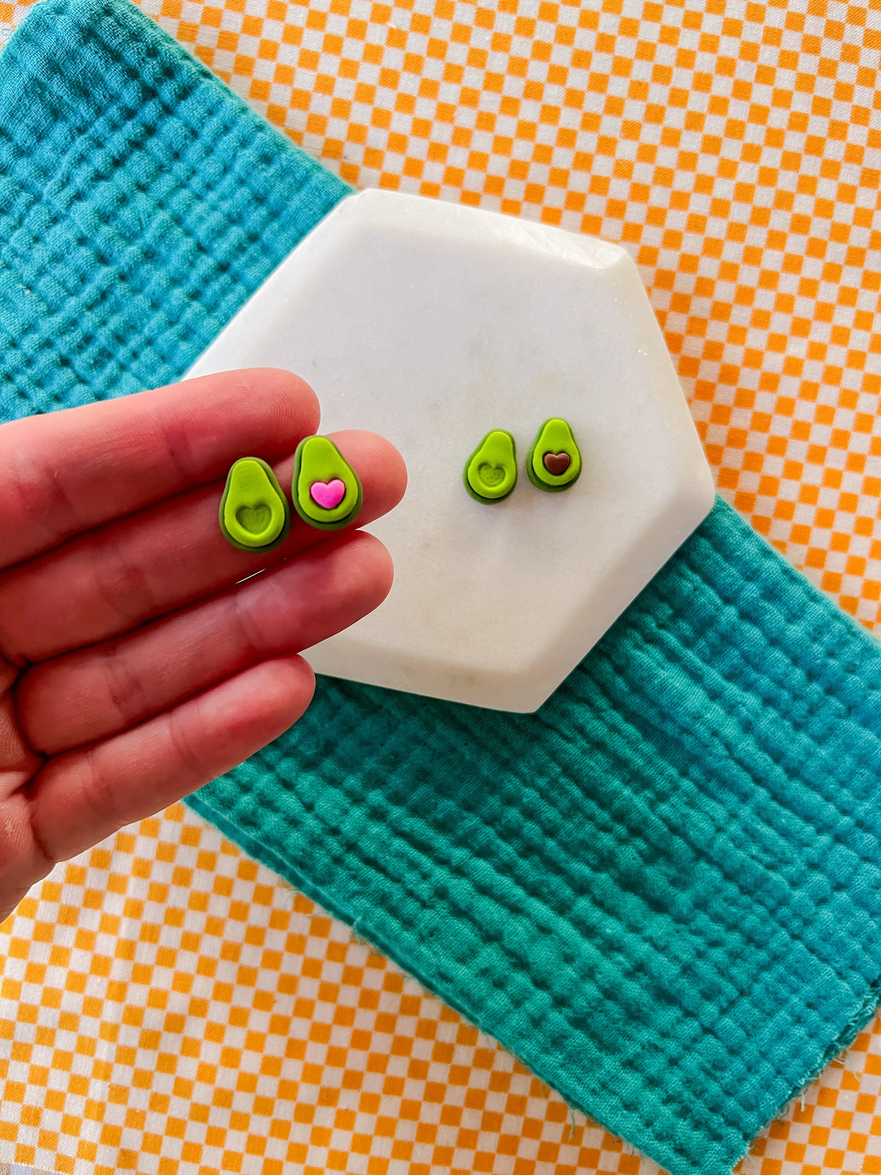 Mini Amy - Clay Avocado Studs