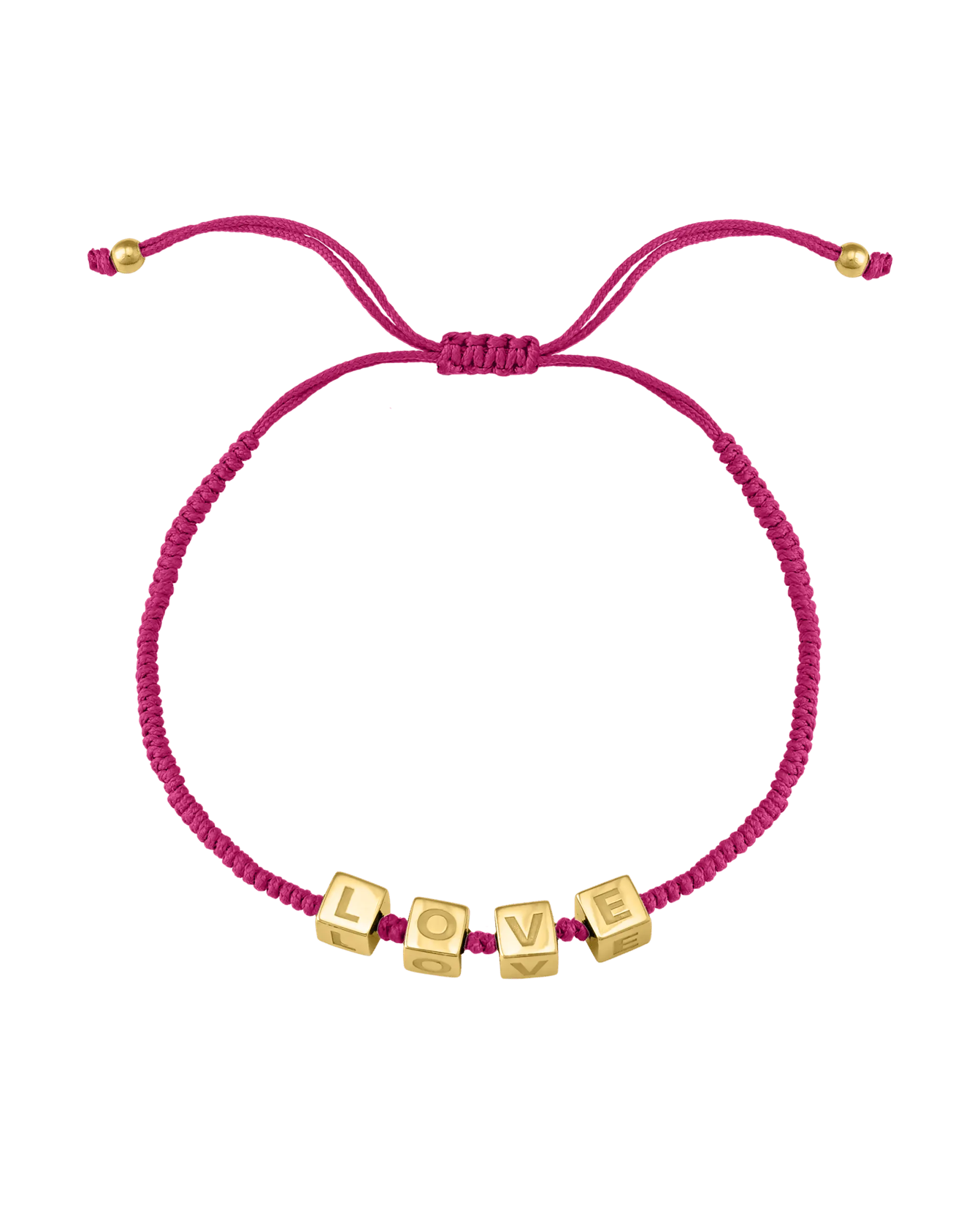 Pink : Alpha Block Bracelet - 18K Rose Vermeil