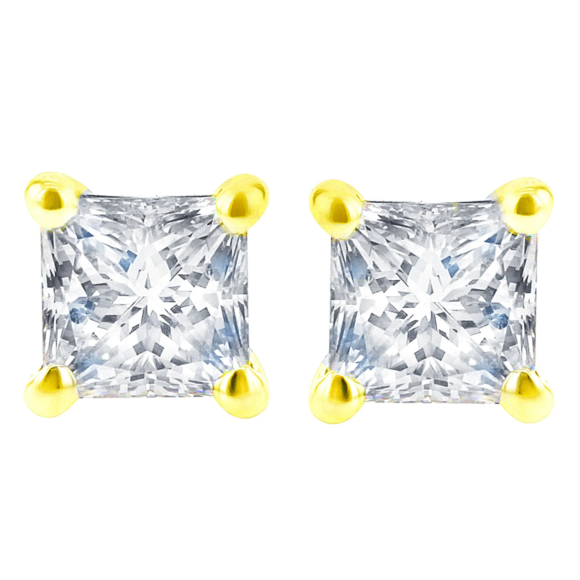 Princess Bella Diamond Stud Earrings 1 1/2ct