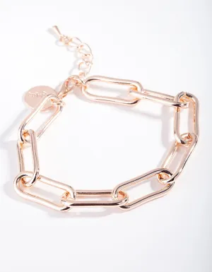 Rose Gold Rectangle Chain Link Bracelet