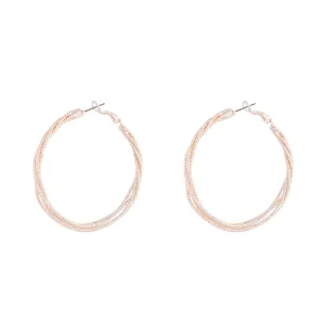 Rose Gold Wavy Layered Hoop Earrings