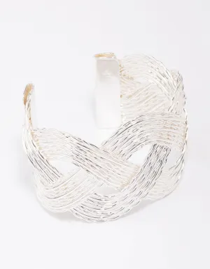 Silver Twisted Bold Wrist Cuff