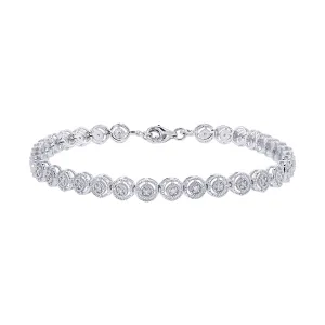 Silver Vintage Circle Diamond Bracelet