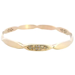 Sparkling Elegance: 9ct Yellow Gold Diamond Set Bangle - Unveil Timeless Beauty