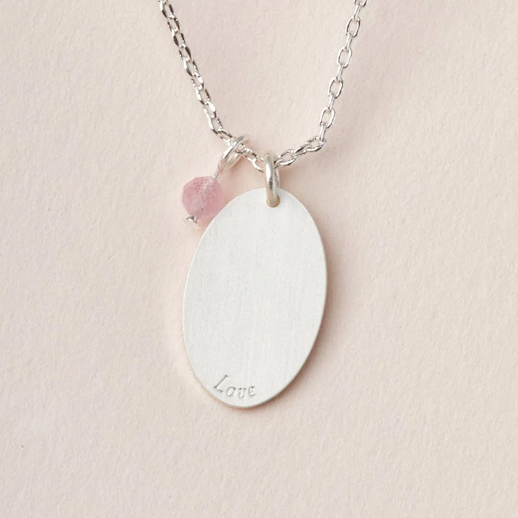 Stone Intention Charm Necklace - Rose Quartz / Silver